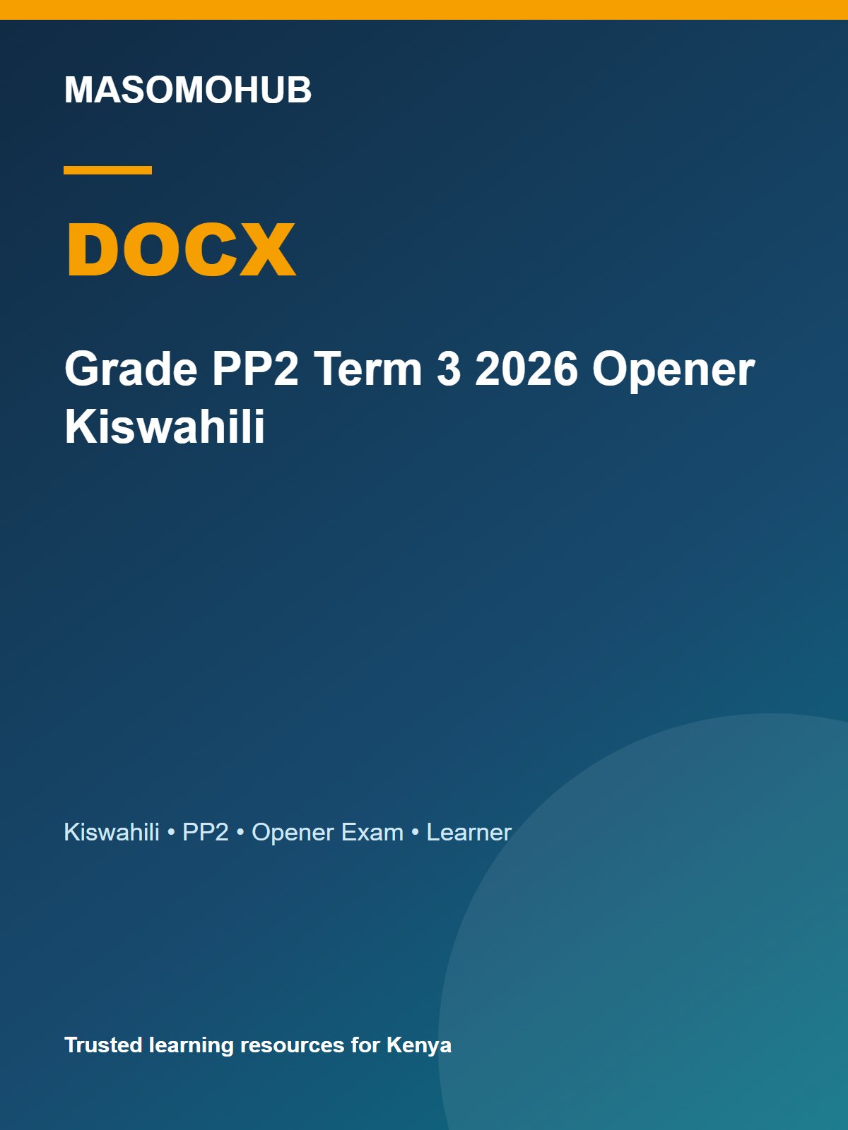 Thumbnail preview of Grade PP2 Term 3 2026 Opener Kiswahili