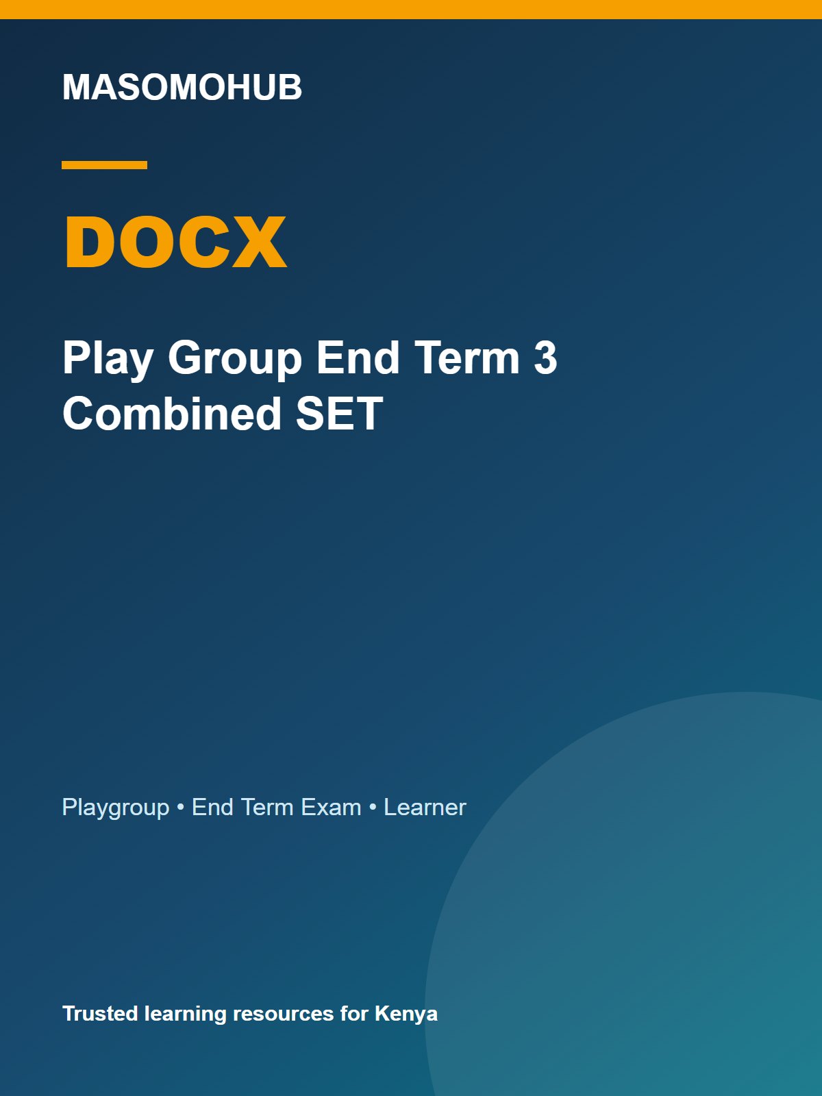 Thumbnail preview of Play Group End Term 3 Combined SET