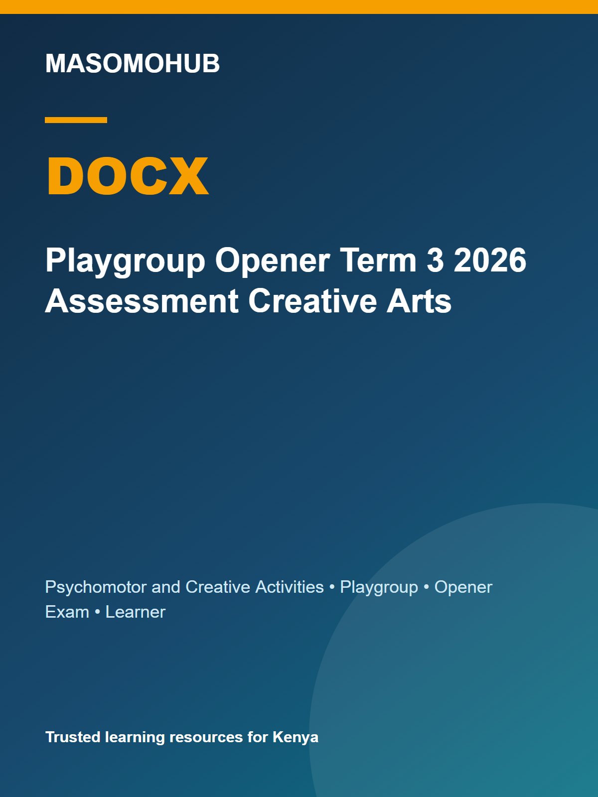 Thumbnail preview of Playgroup Opener Term 3 2026 Assessment Creative Arts