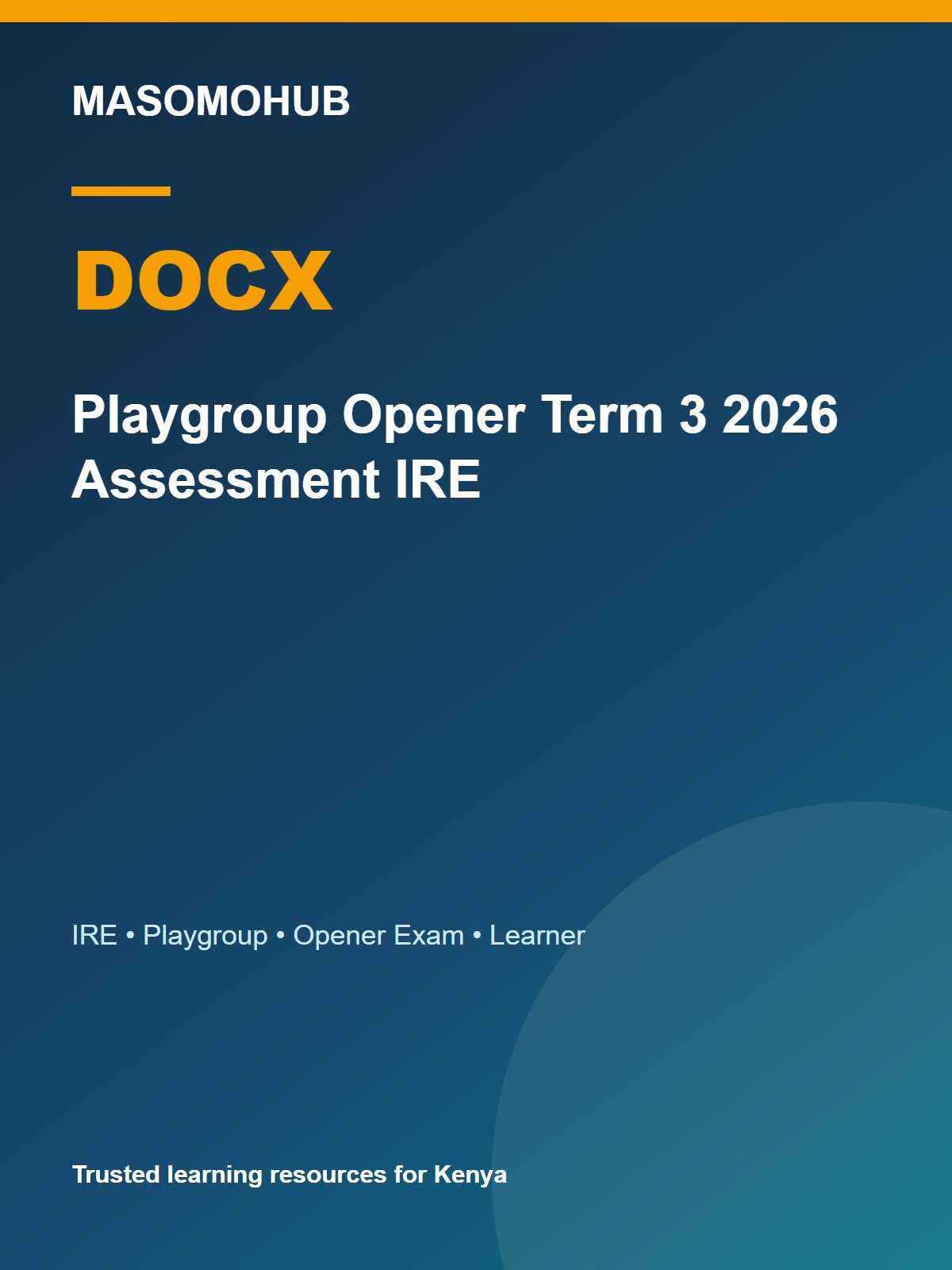 Thumbnail preview of Playgroup Opener  Term 3 2026 Assessment IRE