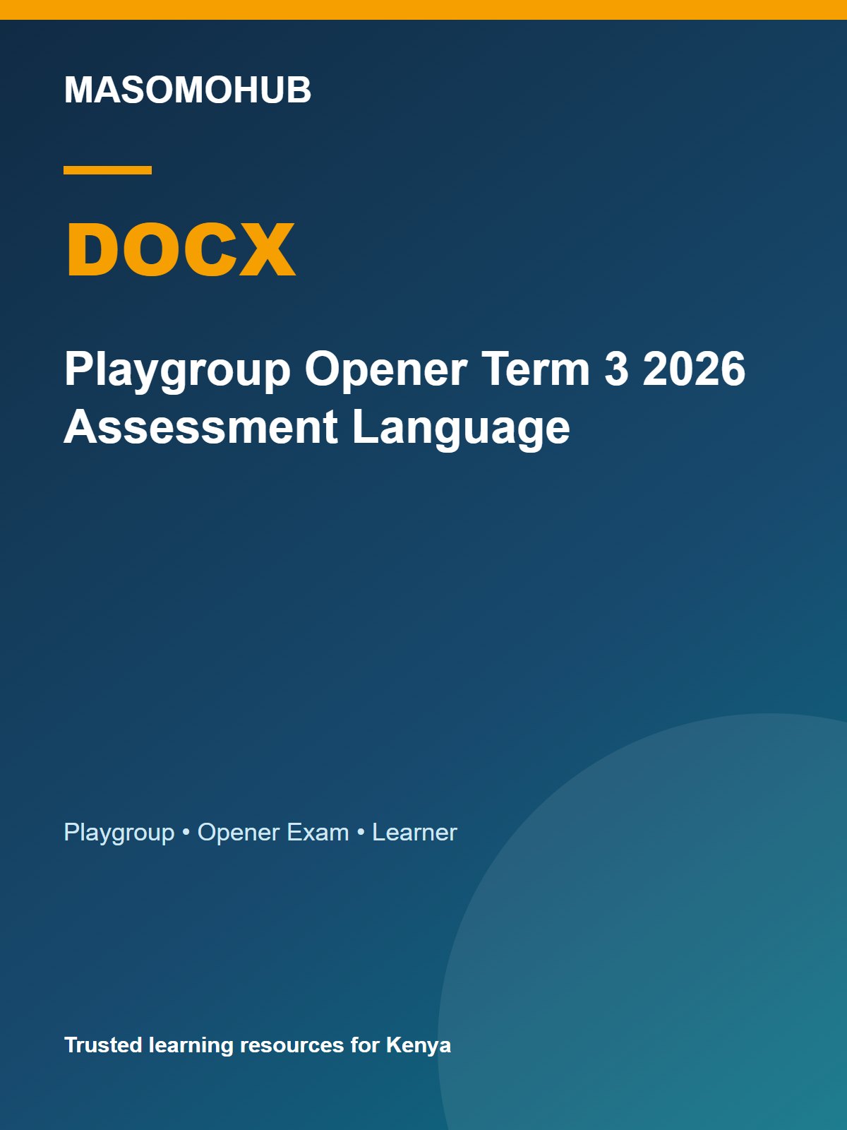 Thumbnail preview of Playgroup Opener  Term 3 2026 Assessment Language