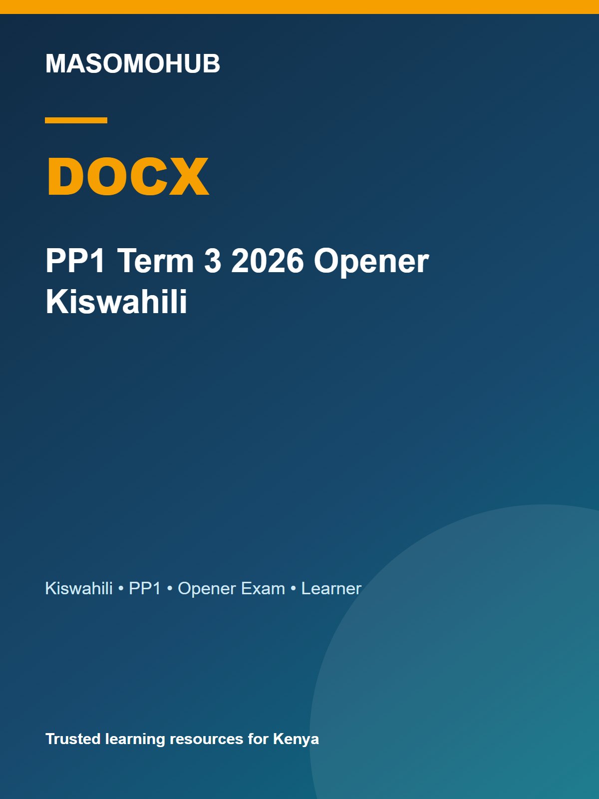 Thumbnail preview of PP1 Term 3 2026 Opener Kiswahili