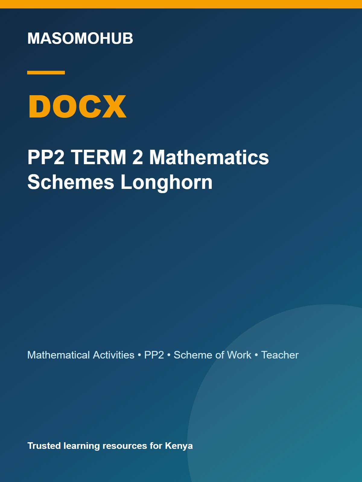 Thumbnail preview of PP2 TERM 2 Mathematics Schemes Longhorn