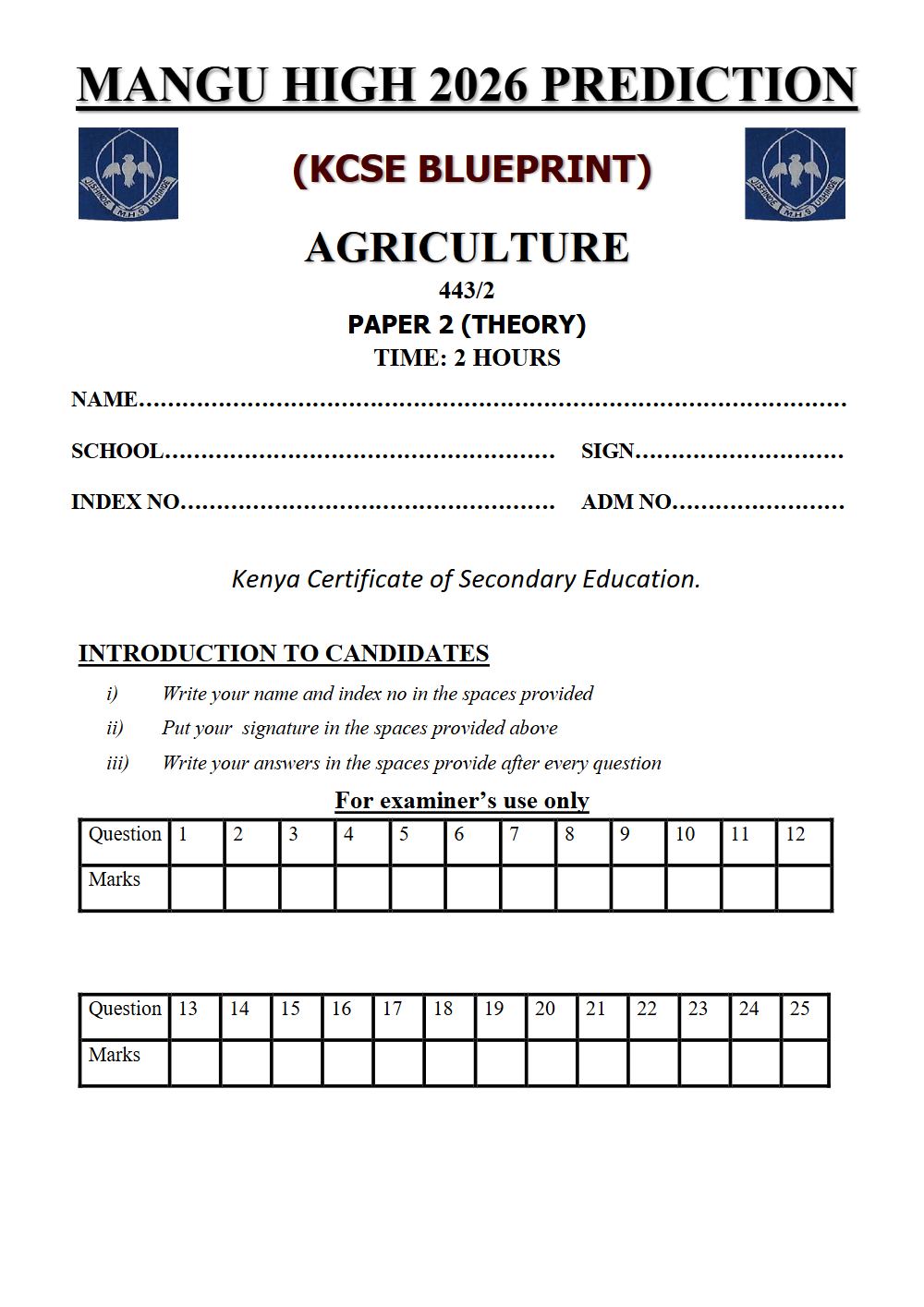 Thumbnail preview of Form 4 Agriculture Paper 2 KCSE Prediction 2026_21