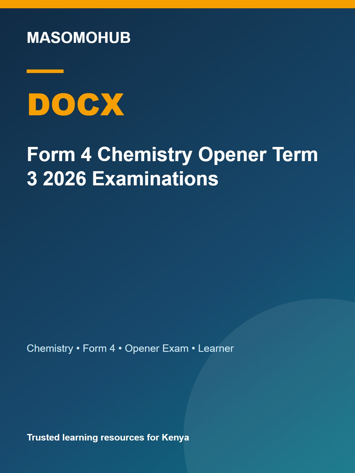 Thumbnail preview of Form 4 Chemistry Opener Term 3 2026 Examinations