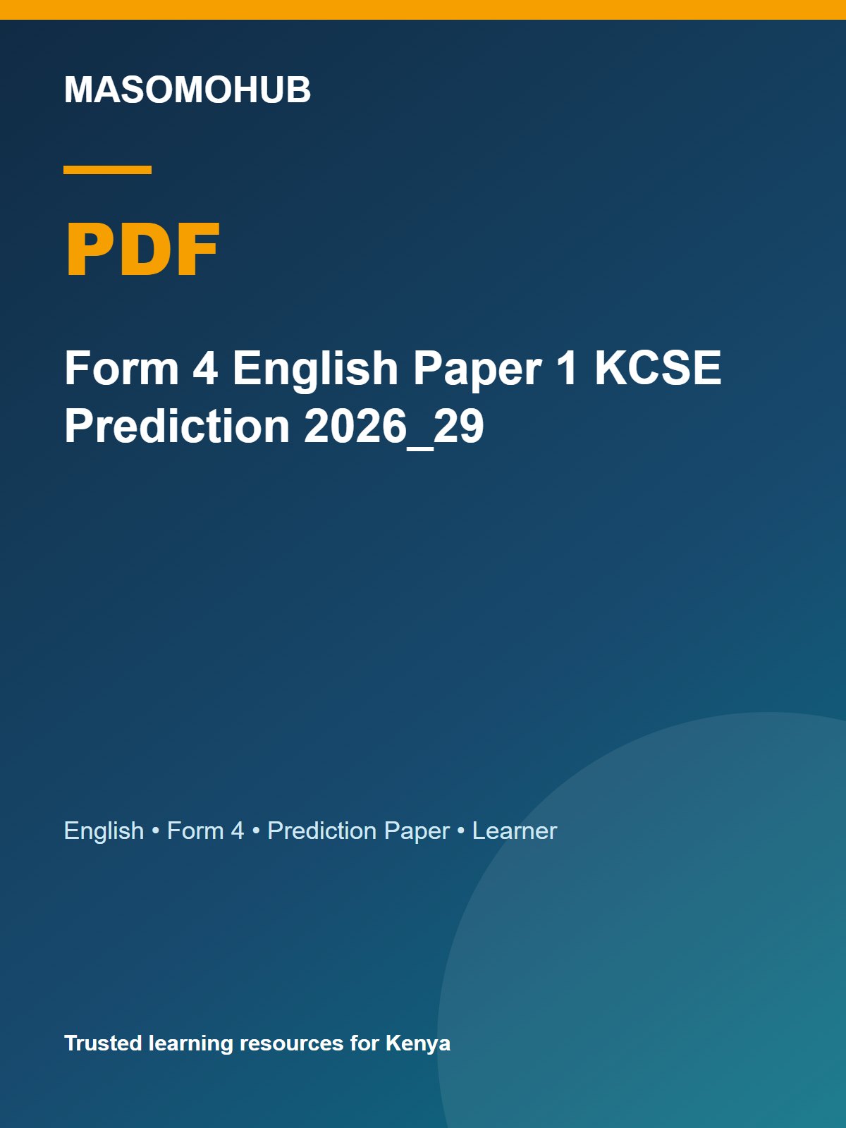 Thumbnail preview of Form 4 English Paper 1 KCSE Prediction 2026_29