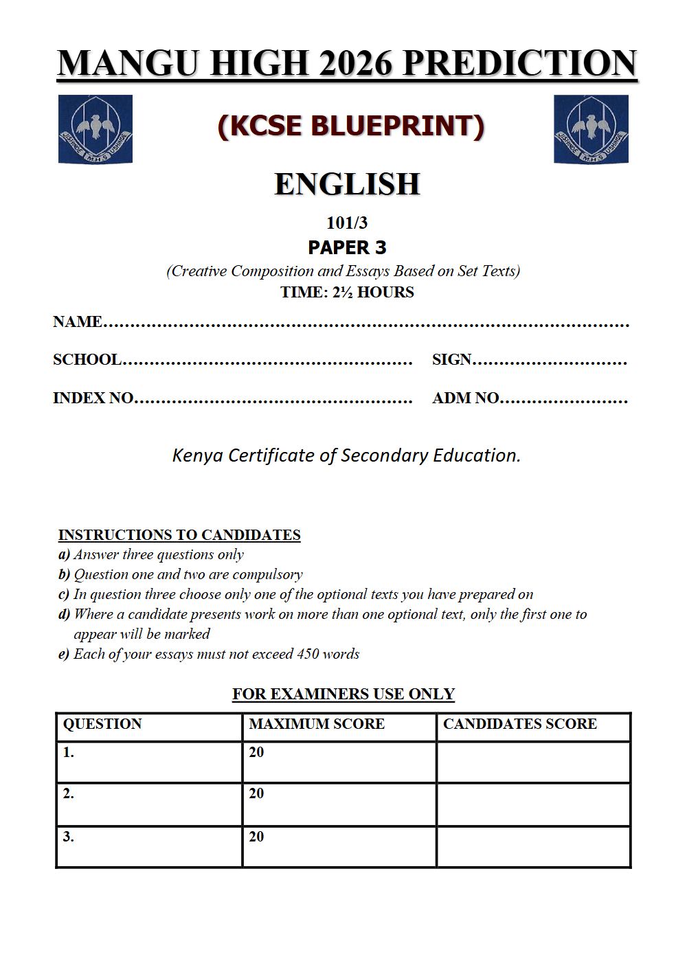 Thumbnail preview of Form 4 English Paper 3 KCSE Prediction 2026_21