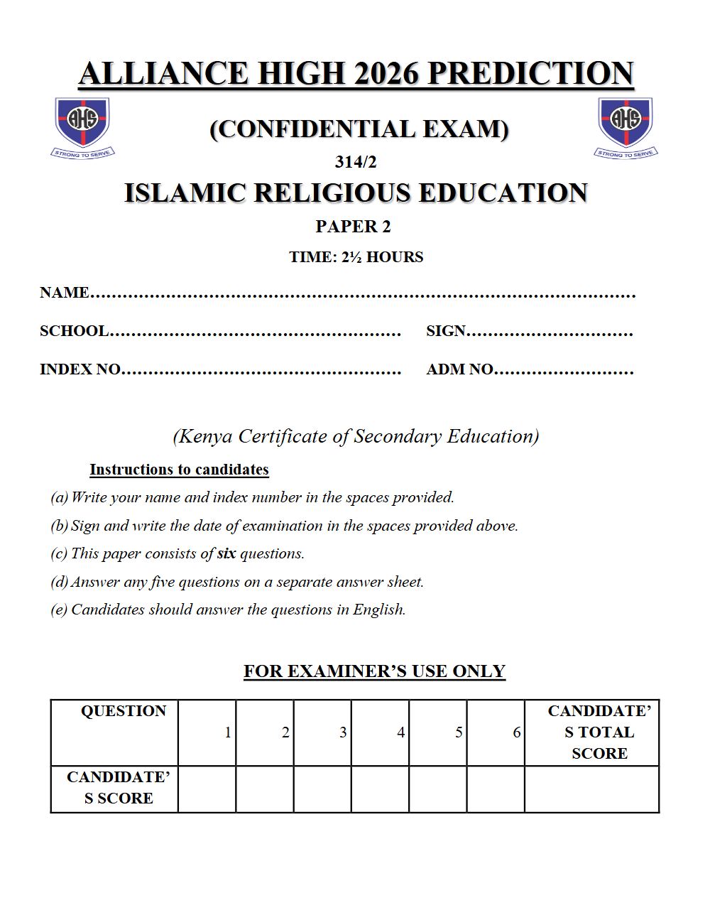Thumbnail preview of Form 4 IRE Paper 2 KCSE Prediction 2026_5