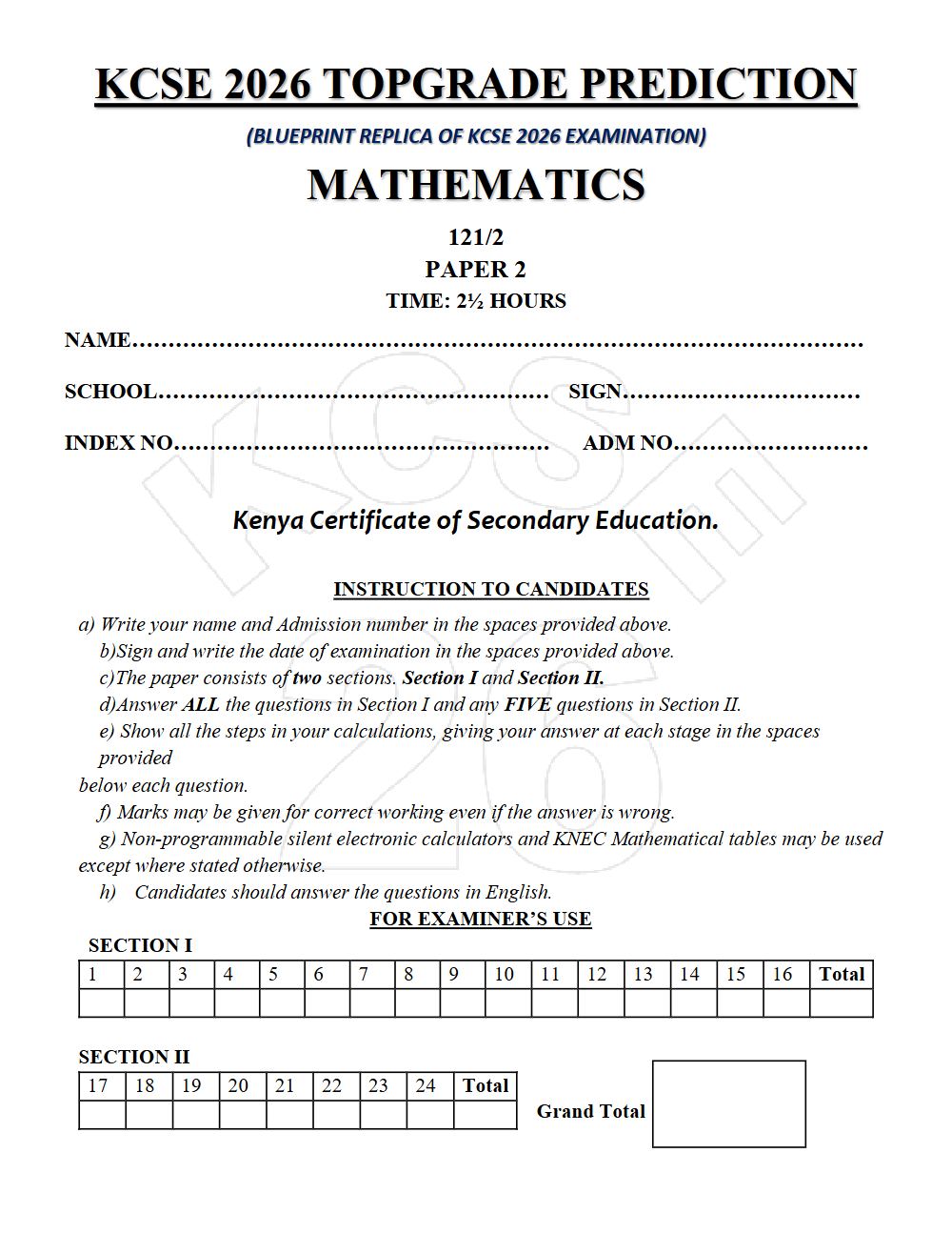 Thumbnail preview of Form 4 Mathematics Paper 2 KCSE Prediction 2026_20