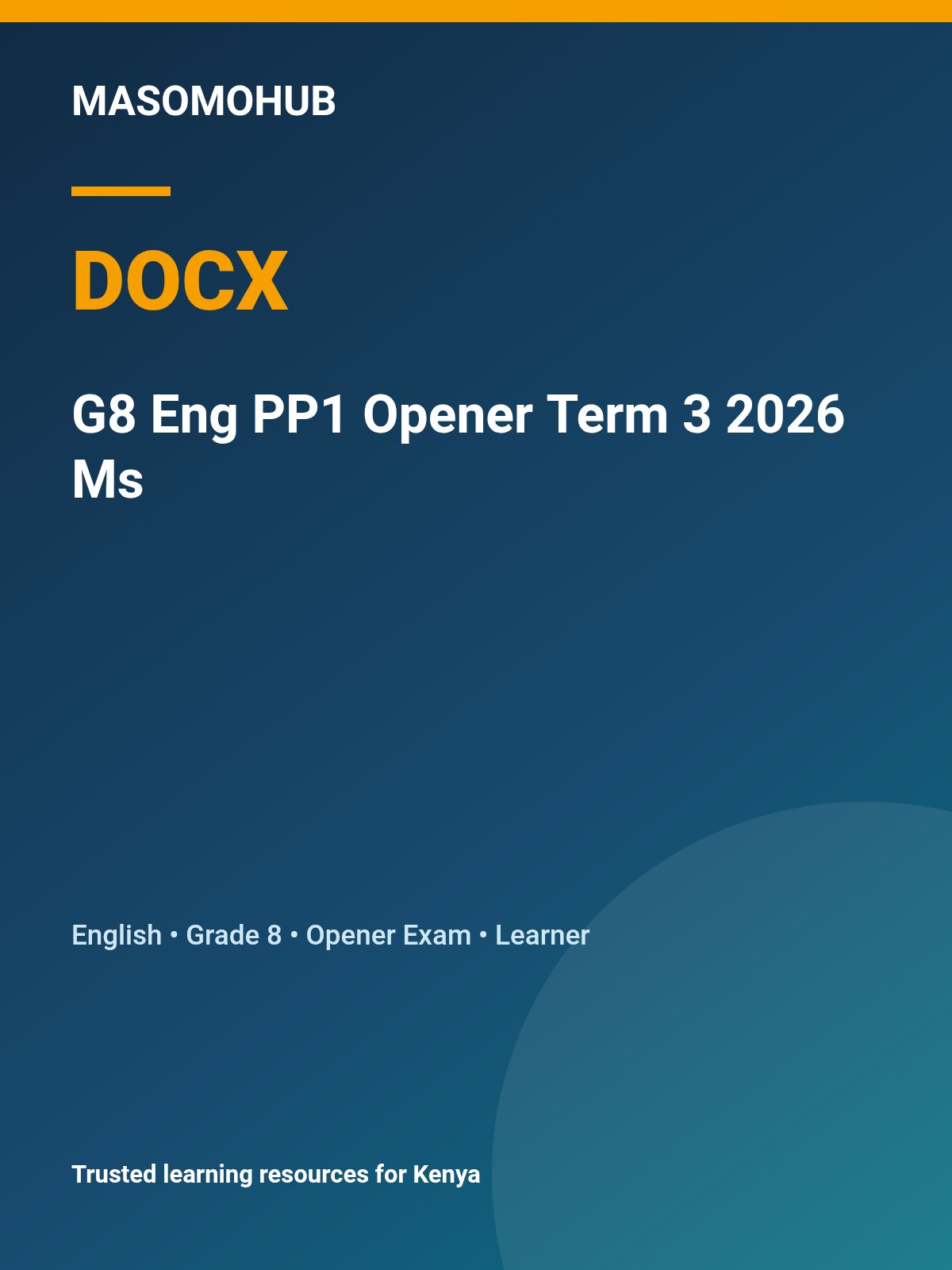 Thumbnail preview of G8 Eng PP1 Opener Term 3 2026 Ms