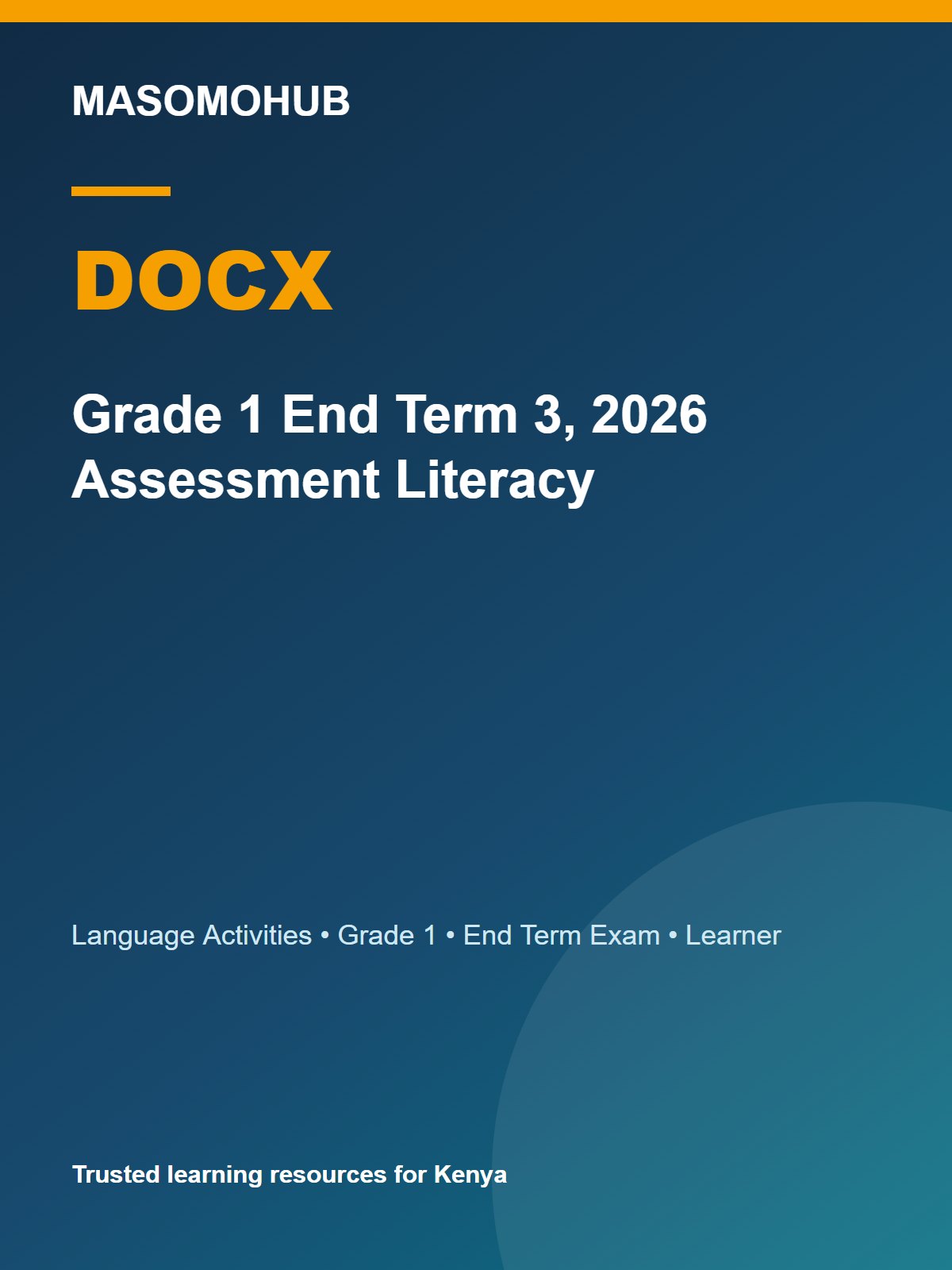 Thumbnail preview of Grade 1 End Term 3, 2026 Assessment Literacy