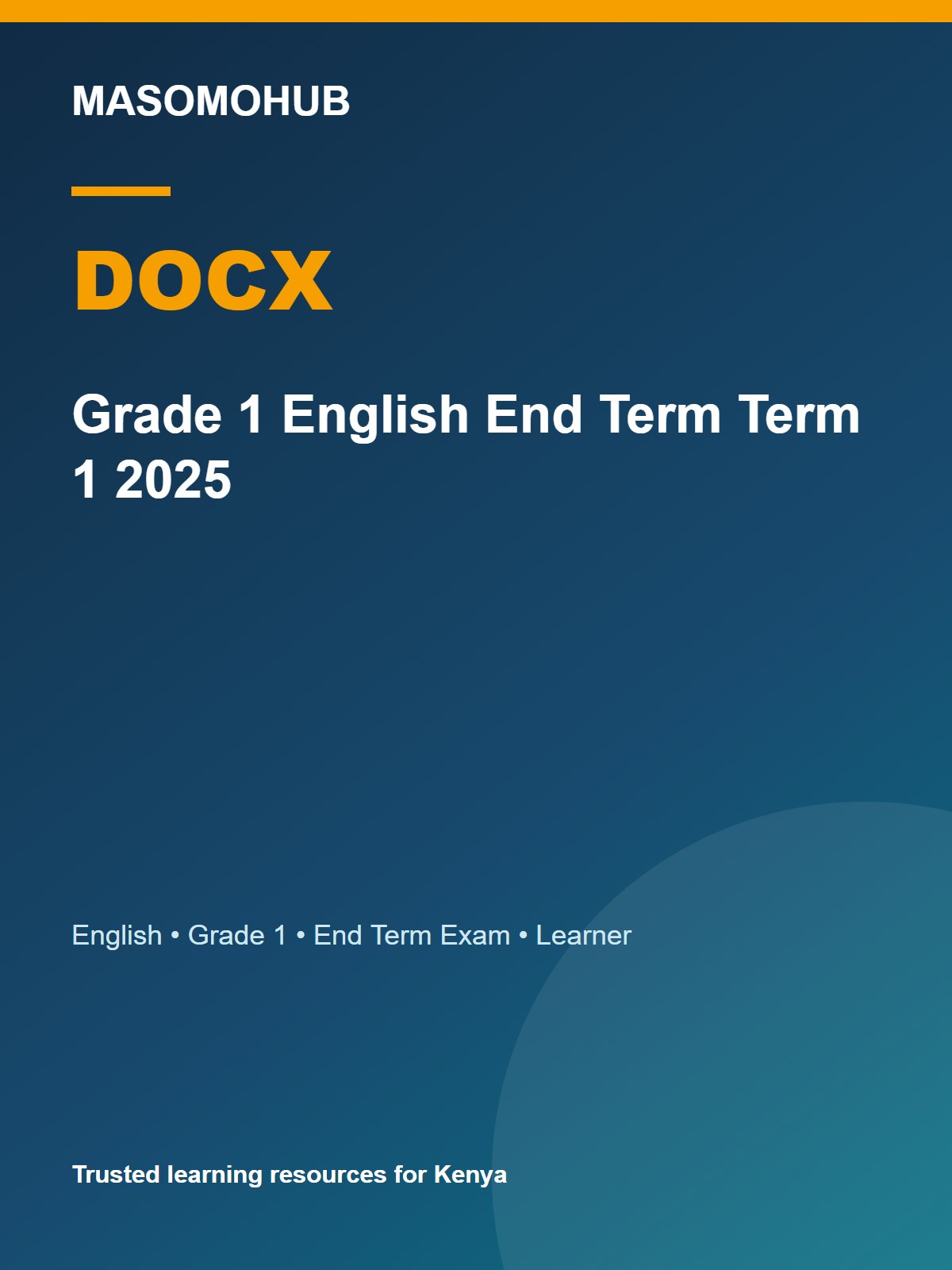Thumbnail preview of Grade 1 English End Term Term 1 2025
