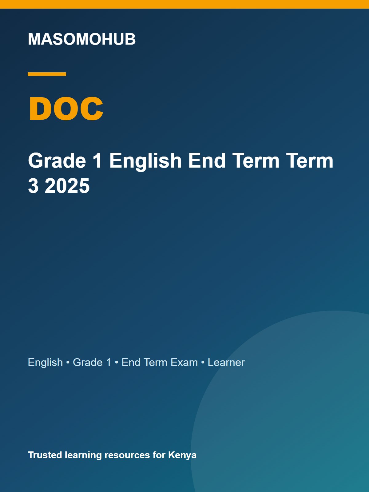Thumbnail preview of Grade 1 English End Term Term 3 2025