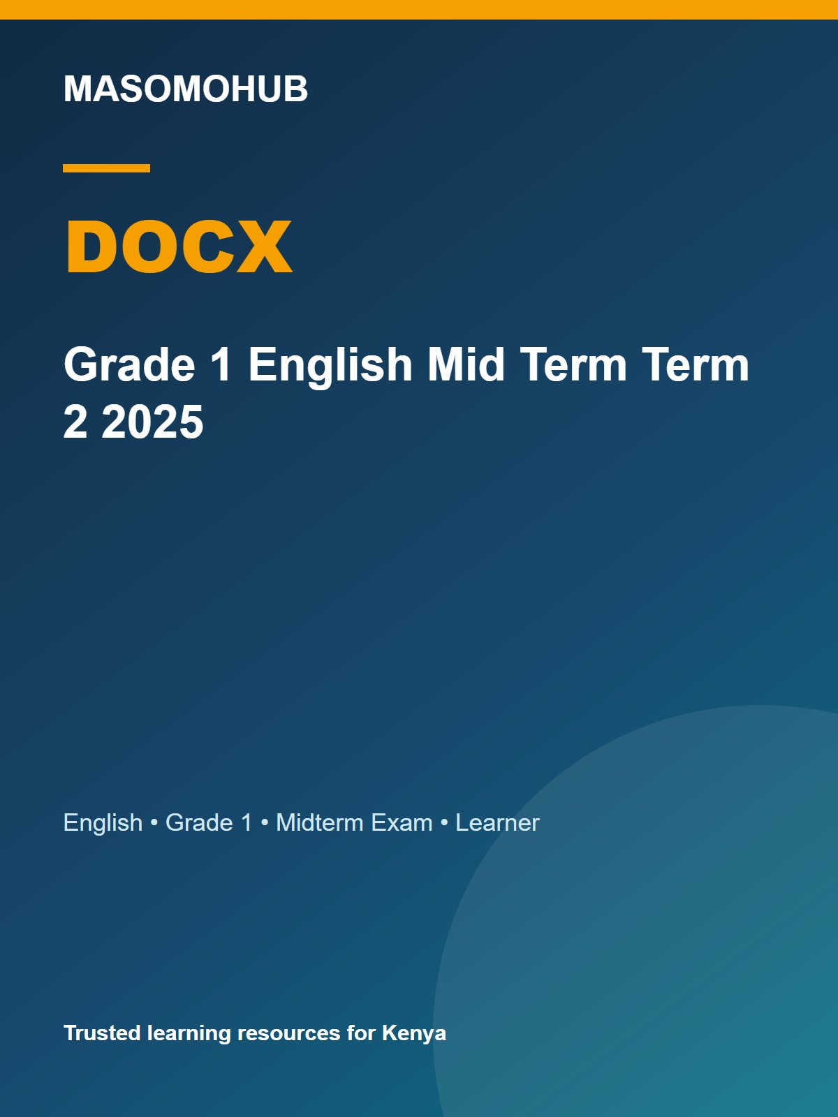 Thumbnail preview of Grade 1 English Mid Term Term 2 2025