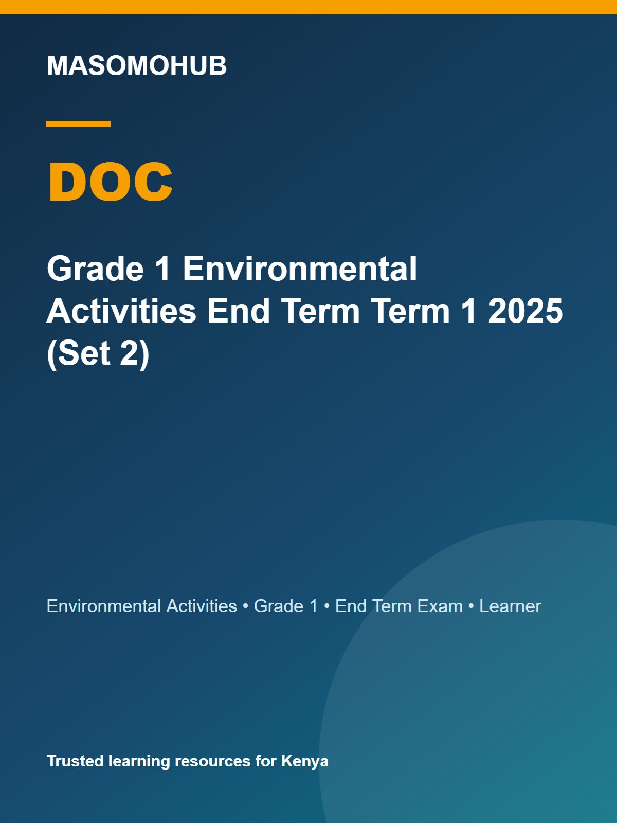 Thumbnail preview of Grade 1 Environmental Activities End Term Term 1 2025 (Set 2)