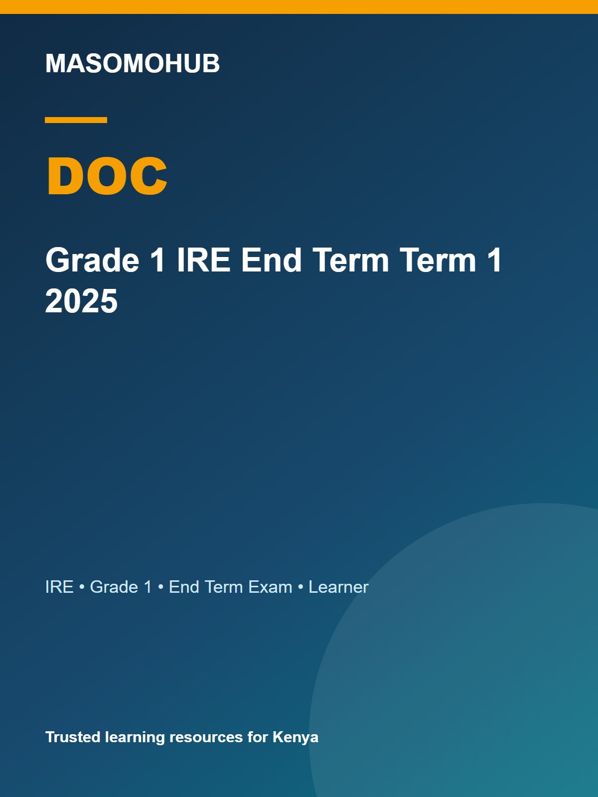 Thumbnail preview of Grade 1 IRE End Term Term 1 2025