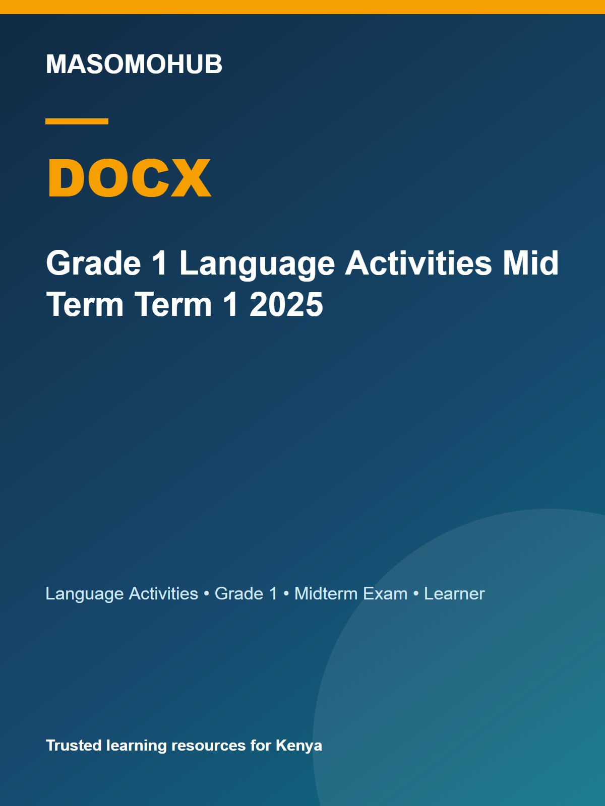 Thumbnail preview of Grade 1 Language Activities Mid Term Term 1 2025