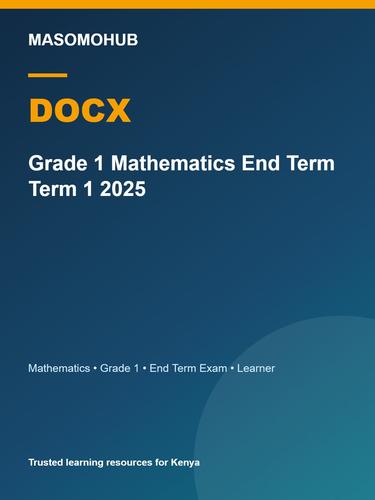 Thumbnail preview of Grade 1 Mathematics End Term Term 1 2025