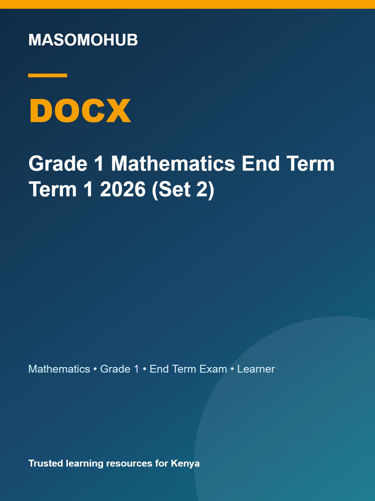 Thumbnail preview of Grade 1 Mathematics End Term Term 1 2026 (Set 2)