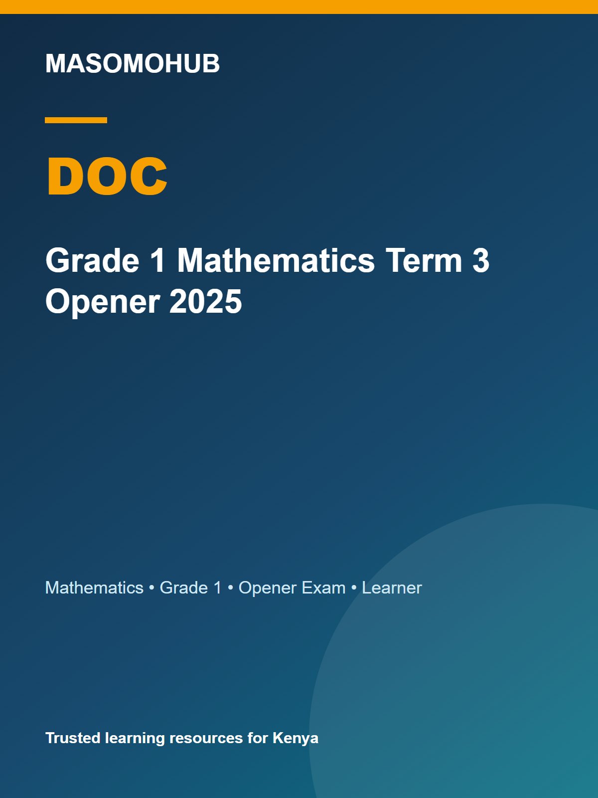 Thumbnail preview of Grade 1 Mathematics Term 3 Opener 2025