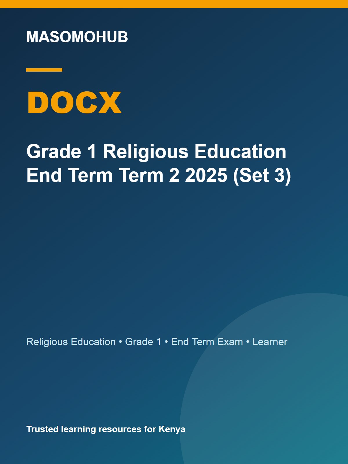 Thumbnail preview of Grade 1 Religious Education End Term Term 2 2025 (Set 3)