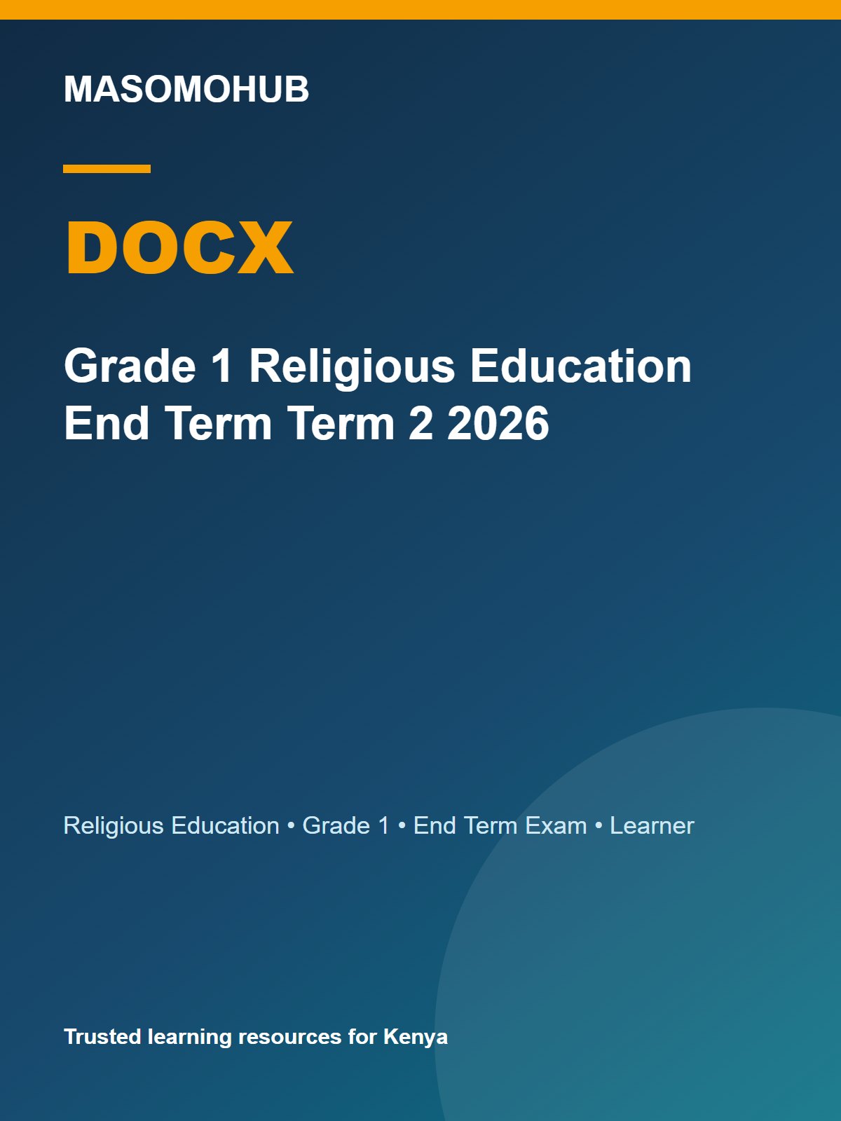 Thumbnail preview of Grade 1 Religious Education End Term Term 2 2026