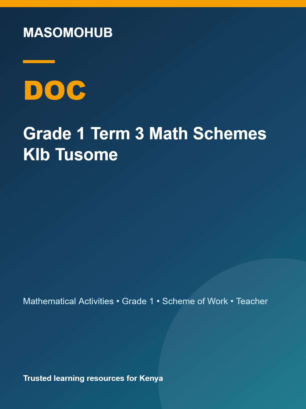 Preview of Grade 1 Mathematical Activities Schemes of Work Term 3 2026