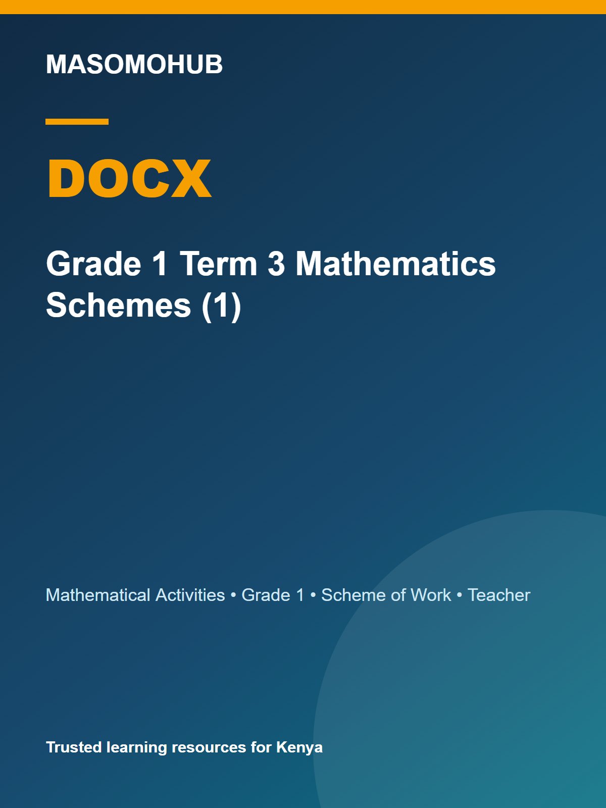 Thumbnail preview of Grade 1 Term 3 Mathematics Schemes (1)