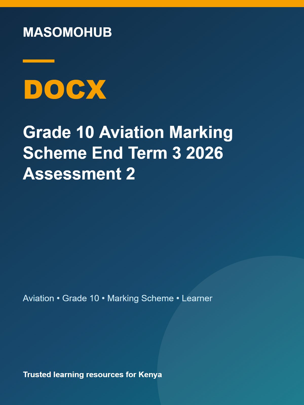 Preview of Grade 10 Aviation Term 3 End-Term Marking Scheme 2026