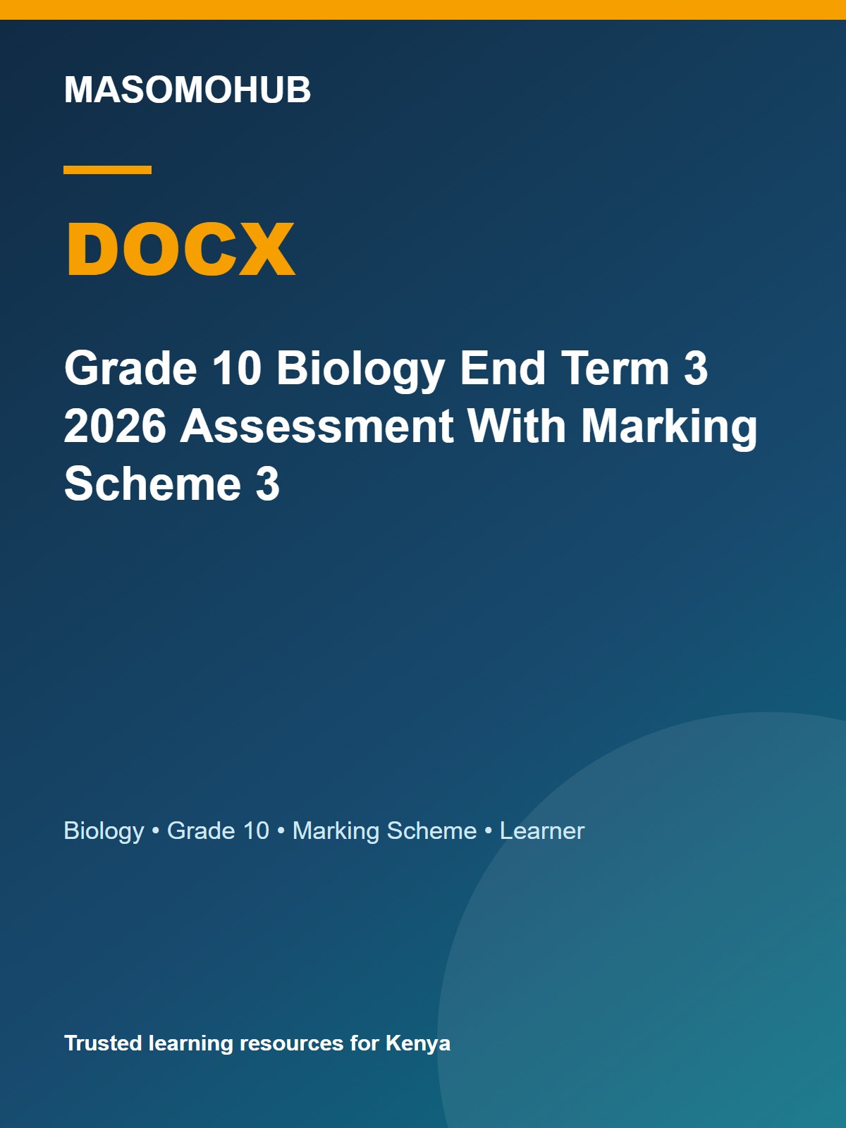 Thumbnail preview of Grade 10 Biology End Term 3 2026 Assessment With Marking Scheme 3