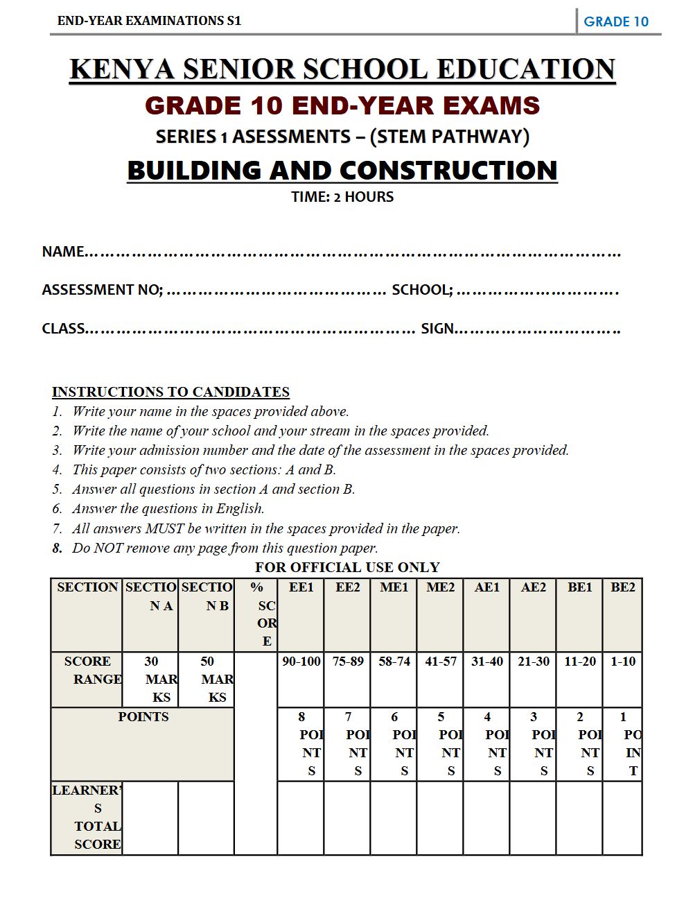 Thumbnail preview of Grade 10 Building and Construction End Year Exam 1 2026_4