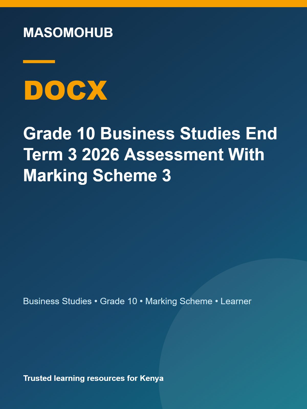 Thumbnail preview of Grade 10 Business Studies End Term 3 2026 Assessment With Marking Scheme 3