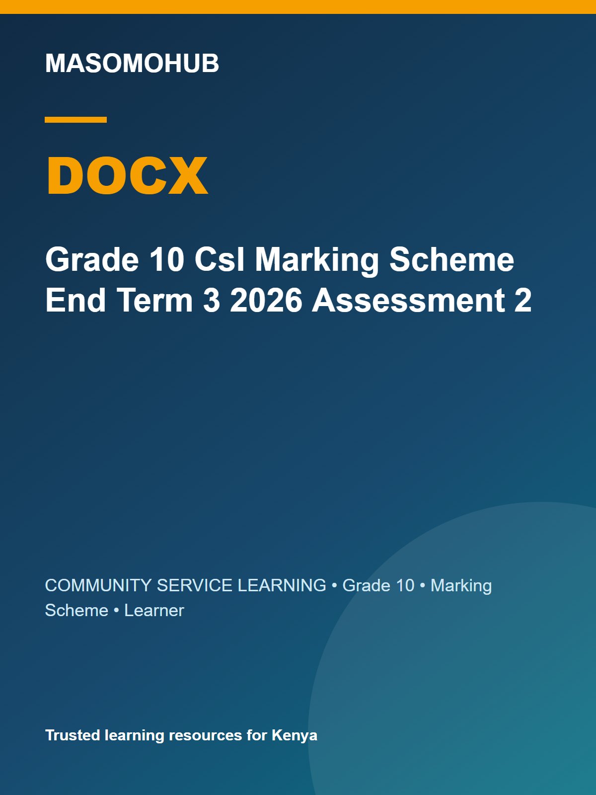 Thumbnail preview of Grade 10 Csl Marking Scheme End Term 3 2026 Assessment 2