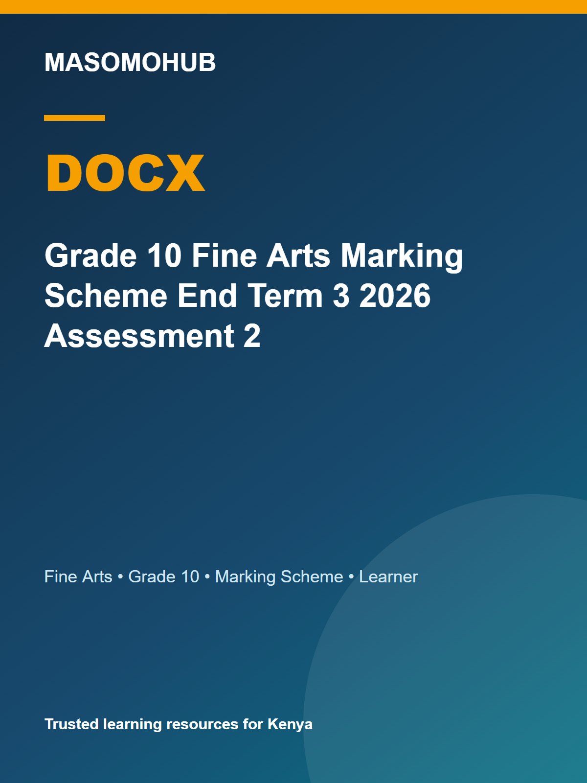 Preview of Grade 10 Fine Arts Term 3 End-Term Marking Scheme 2026
