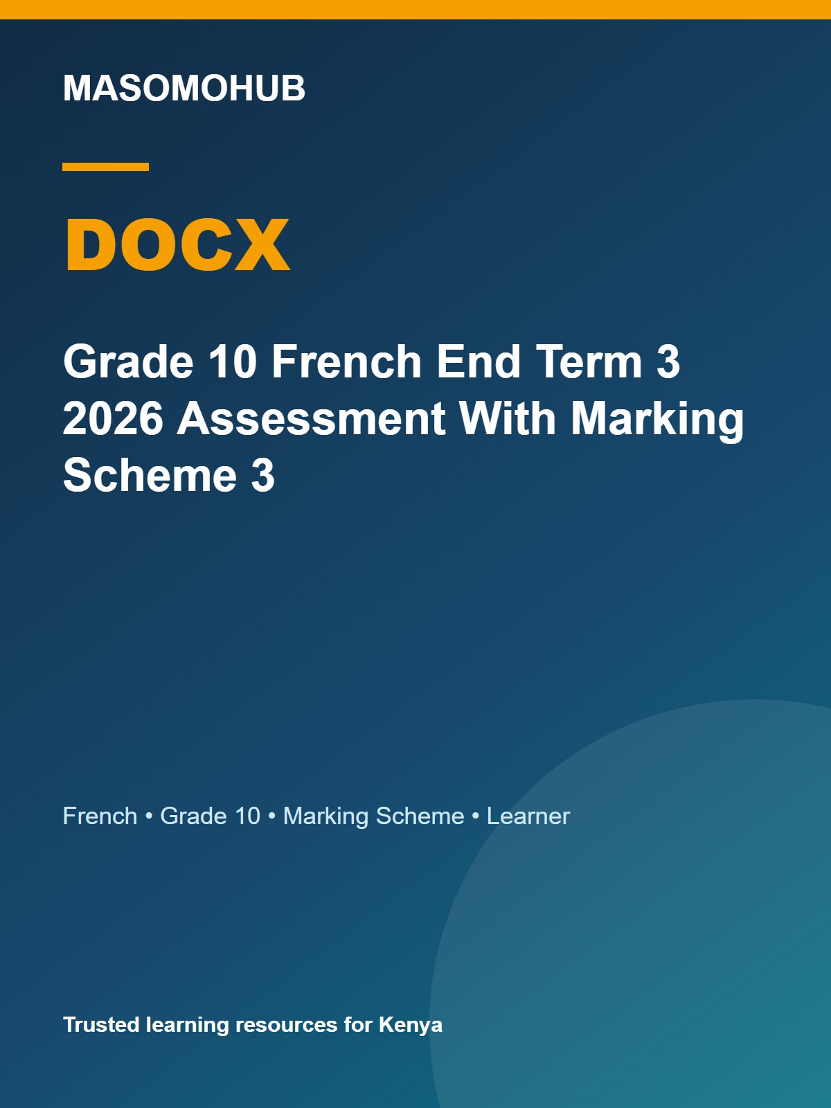 Thumbnail preview of Grade 10 French End Term 3 2026 Assessment With Marking Scheme 3