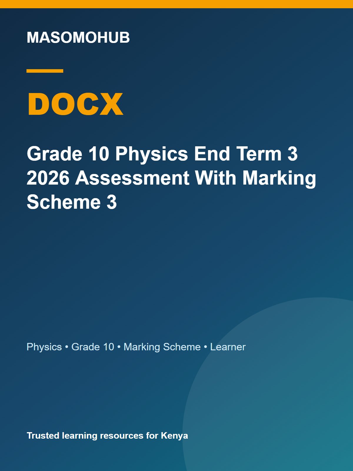 Thumbnail preview of Grade 10 Physics End Term 3 2026 Assessment With Marking Scheme 3