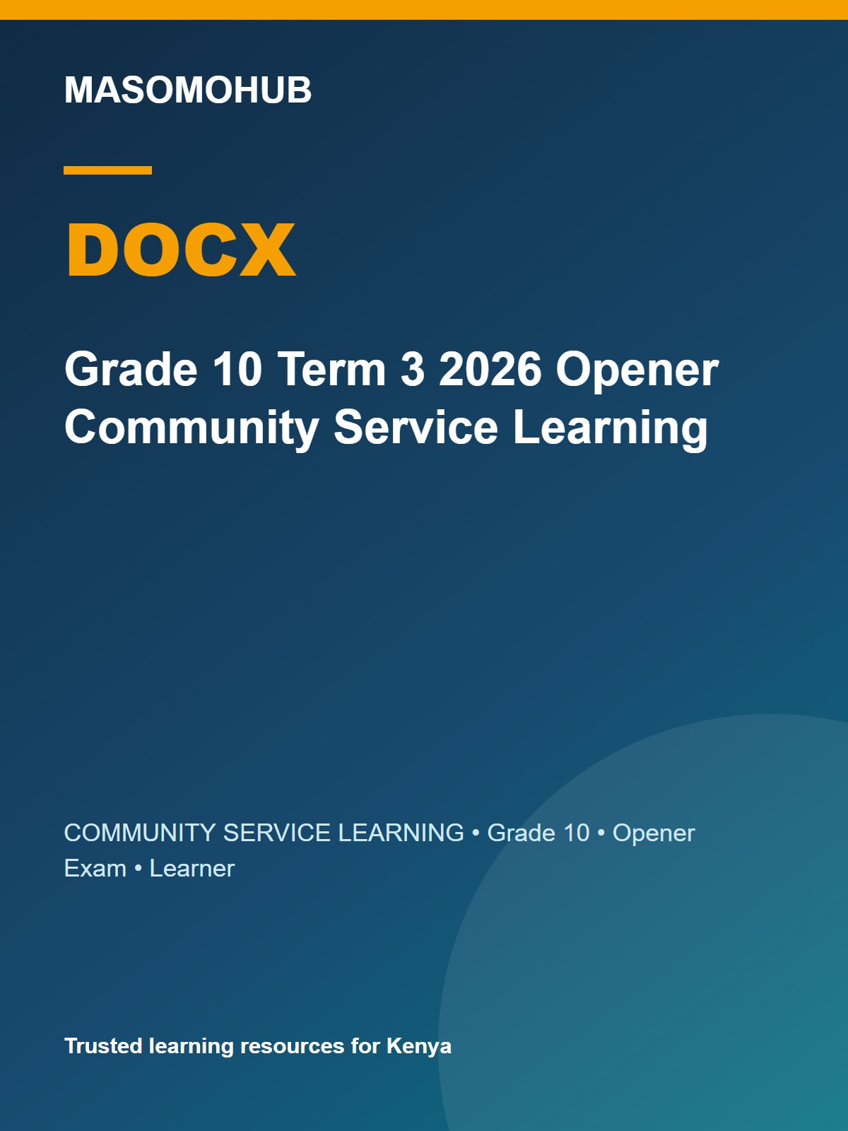 Thumbnail preview of Grade 10 Term 3 2026 Opener Community Service Learning