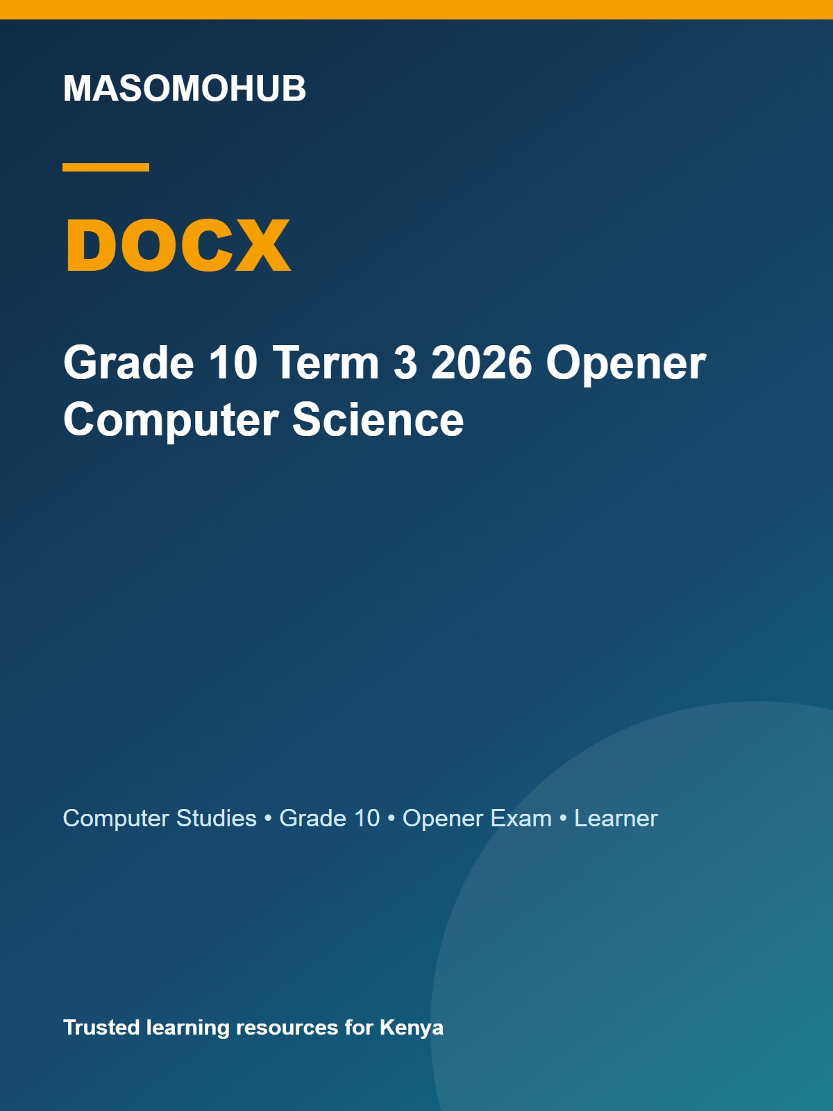 Thumbnail preview of Grade 10 Term 3 2026 Opener Computer Science
