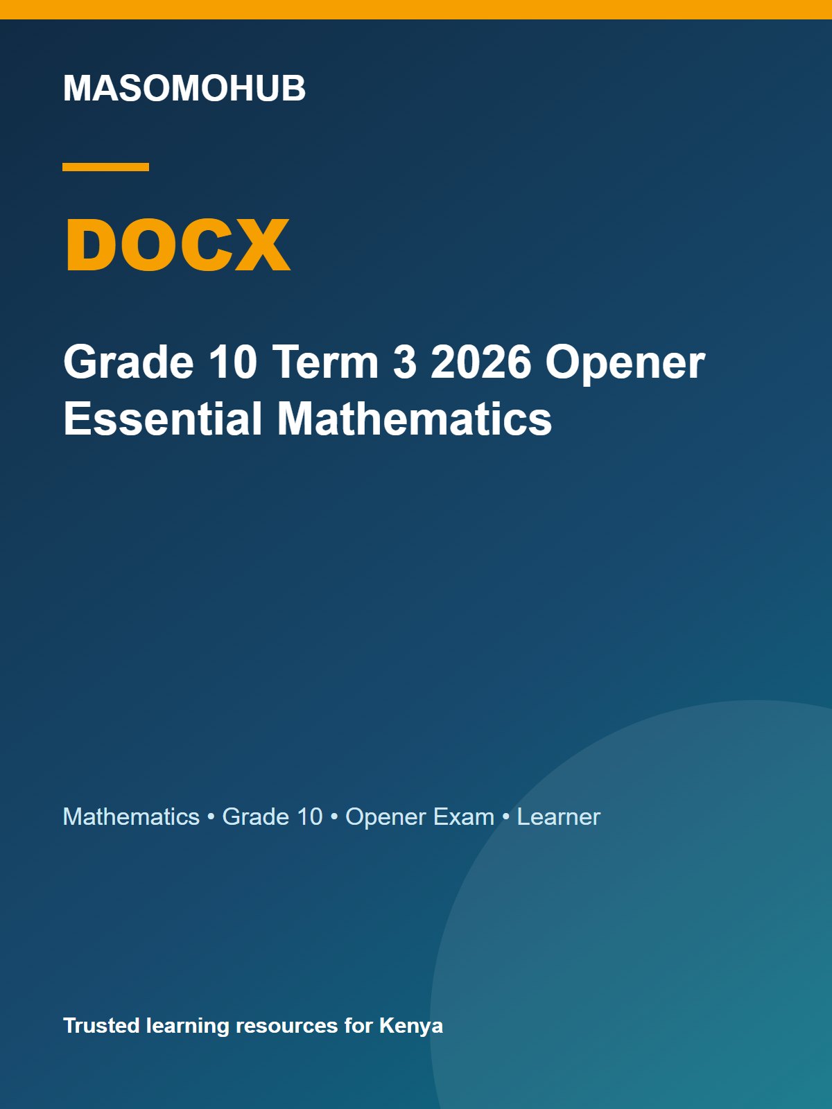 Thumbnail preview of Grade 10 Term 3 2026 Opener Essential Mathematics