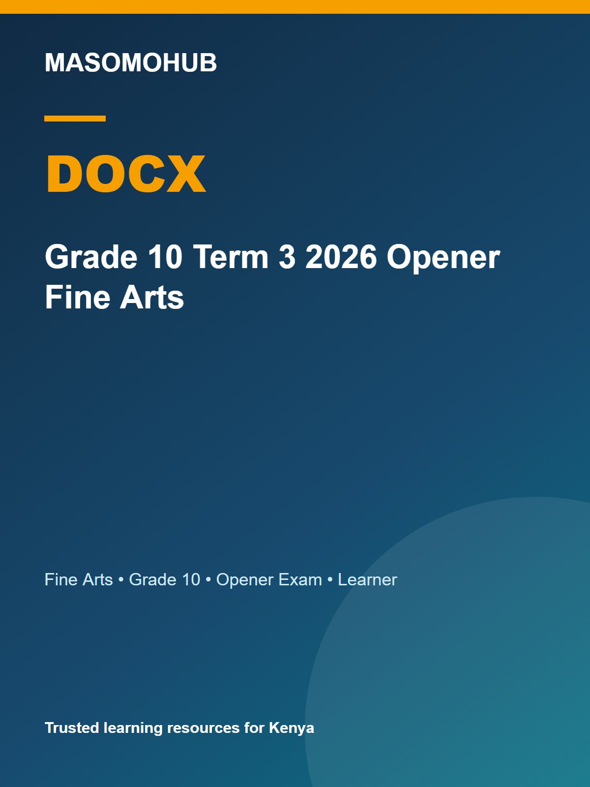 Thumbnail preview of Grade 10 Term 3 2026 Opener Fine Arts