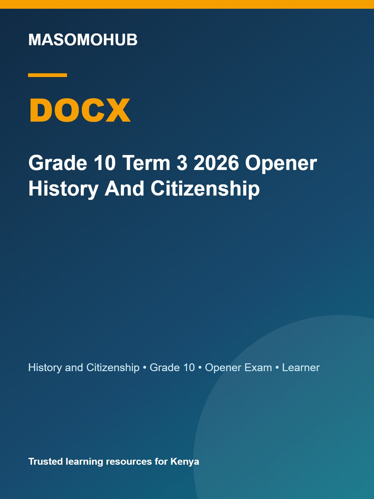 Thumbnail preview of Grade 10 Term 3 2026 Opener History And Citizenship