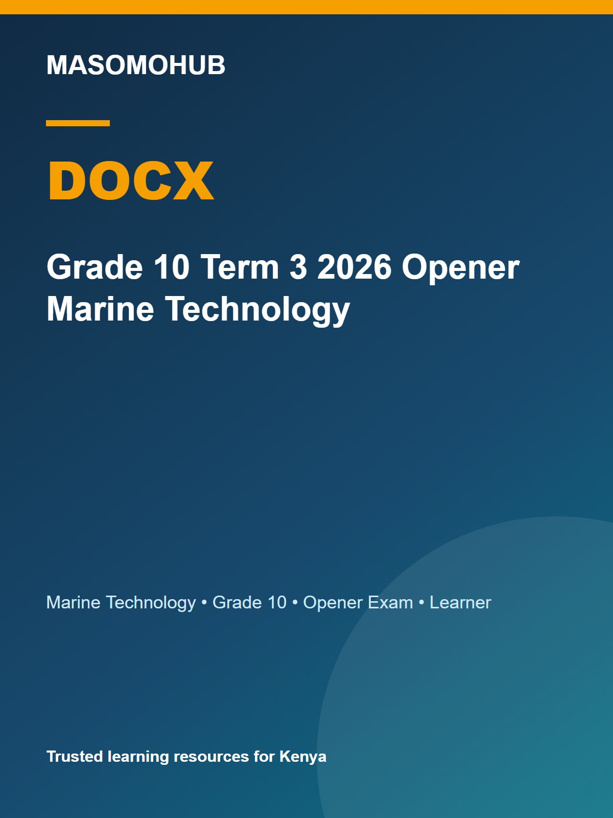 Thumbnail preview of Grade 10 Term 3 2026 Opener Marine Technology