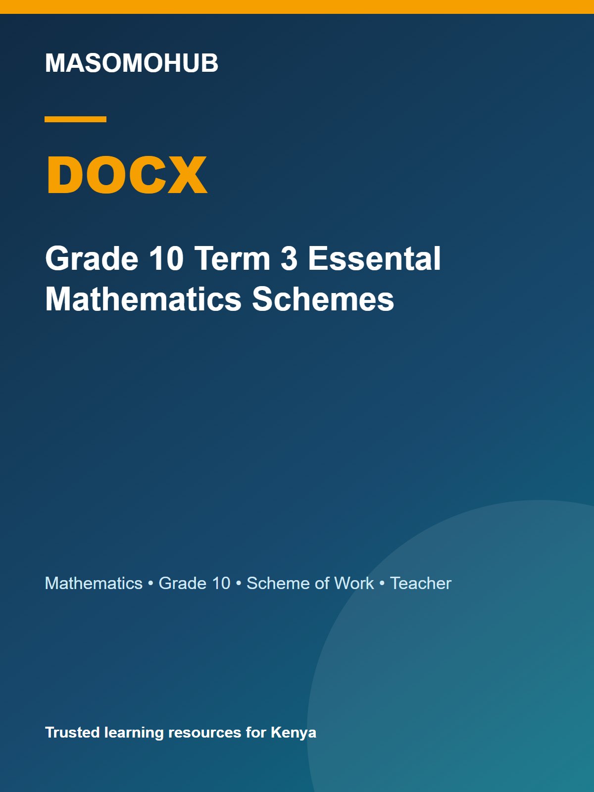 Thumbnail preview of Grade 10 Term 3 Essental Mathematics Schemes