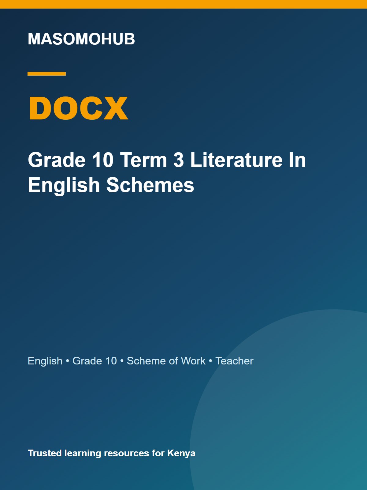 Thumbnail preview of Grade 10 Term 3 Literature In English Schemes