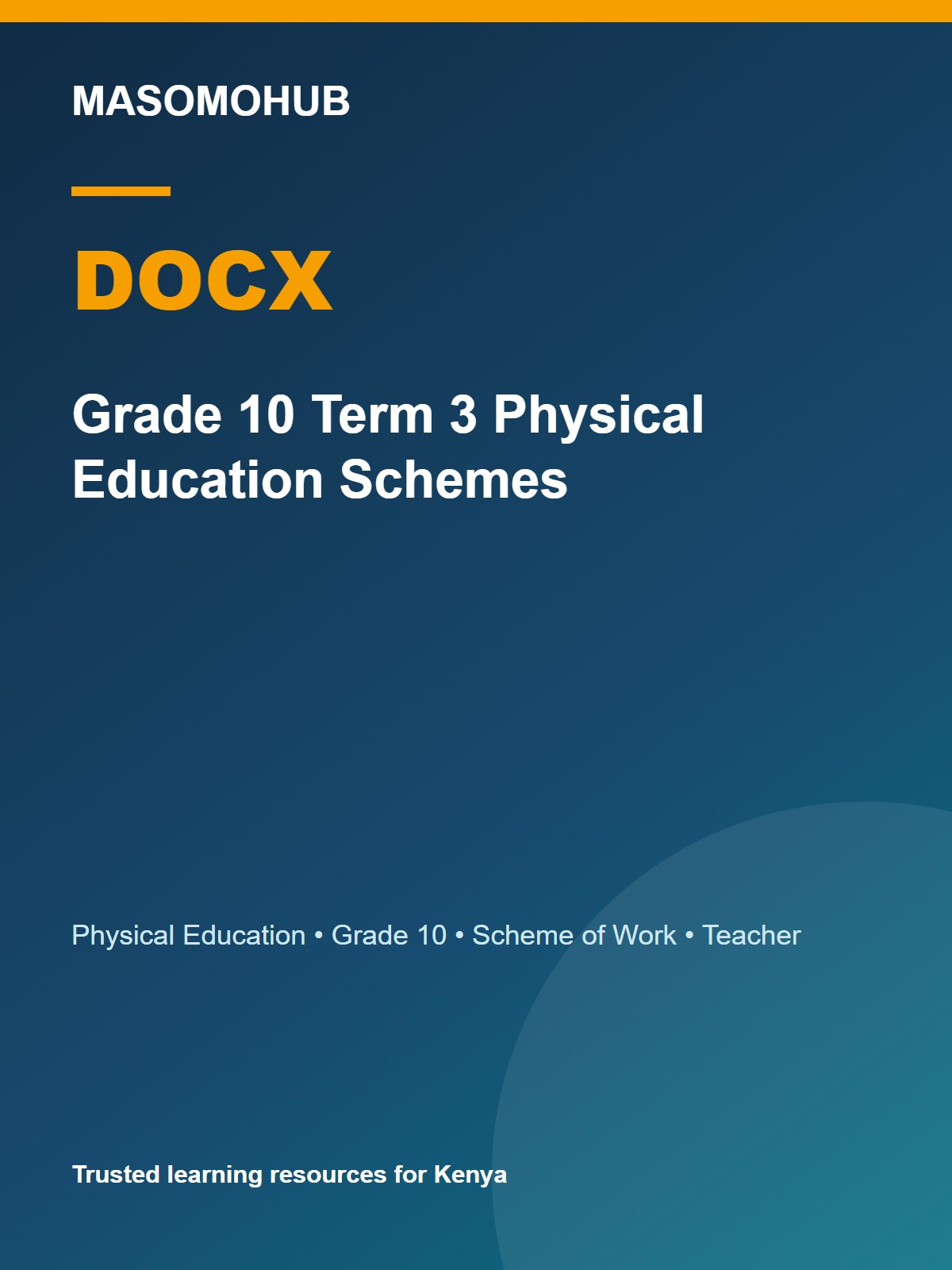 Thumbnail preview of Grade 10 Term 3 Physical Education Schemes