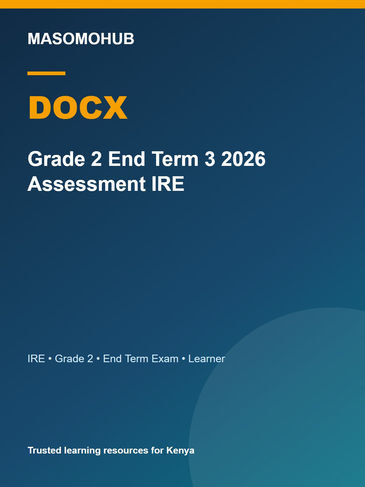 Preview of Grade 2 Islamic Religious Education (IRE) Term 3 End-Term Exam 2026