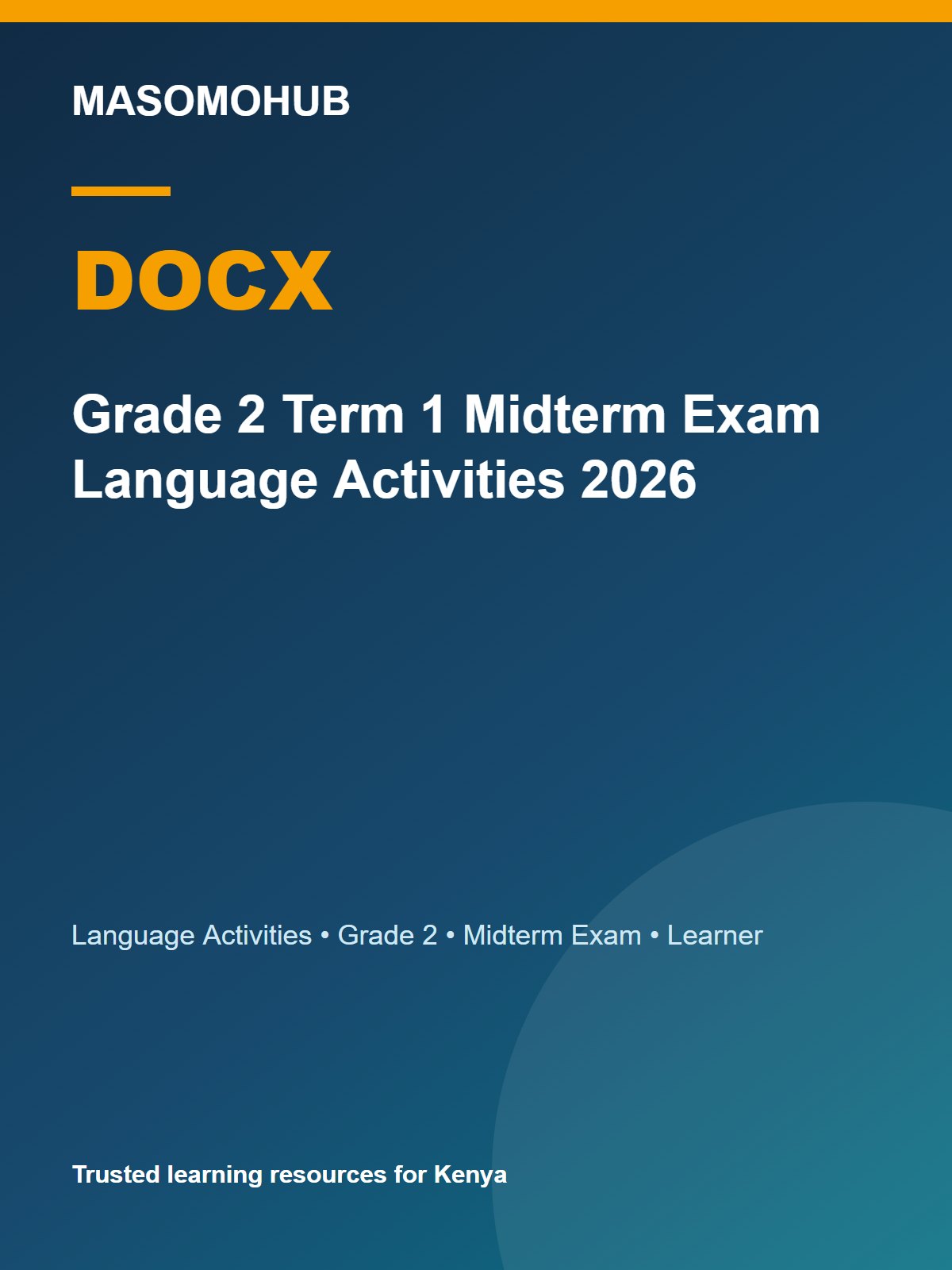 Thumbnail preview of Grade 2 Term 1 Midterm Exam Language Activities 2026