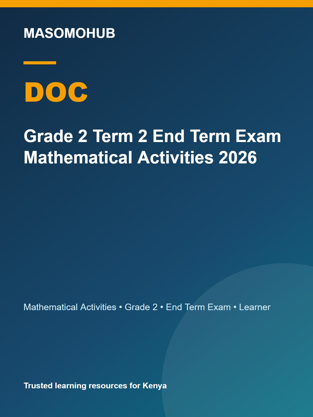 Thumbnail preview of Grade 2 Term 2 End Term Exam Mathematical Activities 2026