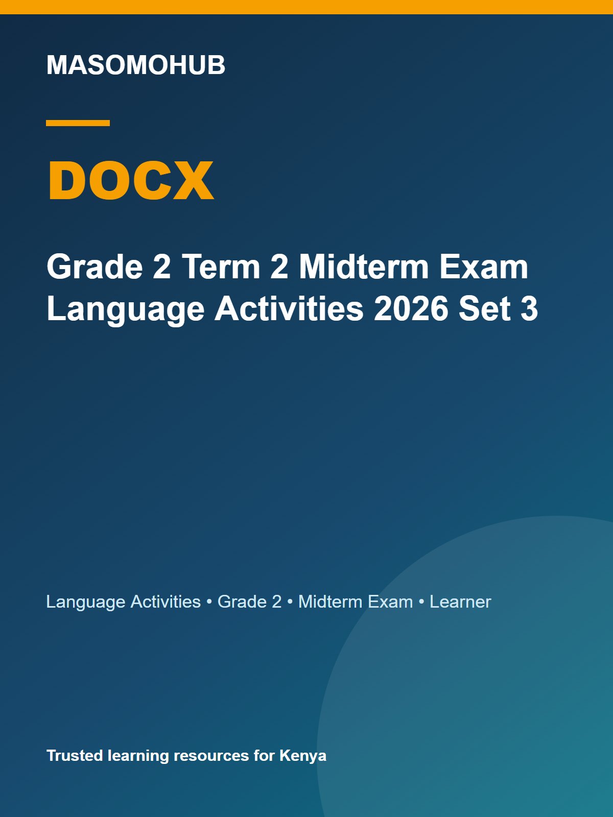 Thumbnail preview of Grade 2 Term 2 Midterm Exam Language Activities 2026 Set 3