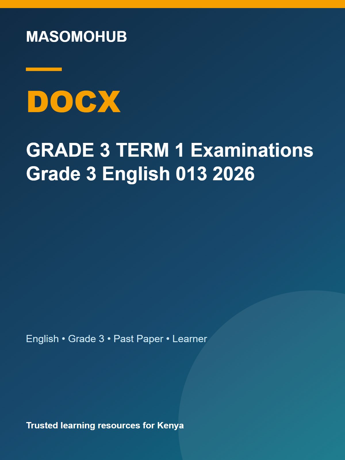 Thumbnail preview of GRADE 3 TERM 1 Examinations Grade 3 English 013 2026